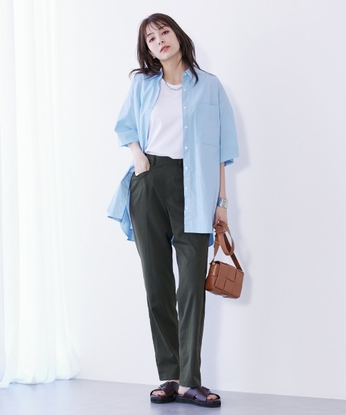 slattgir(スラットジール)の「高身長 接触冷感ライトチノストレートパンツ(股下78cm)(トールサイズ)(その他パンツ・レディース・ブラック/ベージュ/カーキ・5L/M/L/LL/3L/4L)」の11枚目の写真