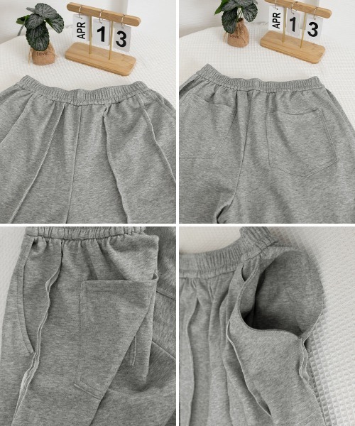 Miniministore(ミニミニストア)の「ワイドスウェットパンツ フロントライン(スウェットパンツ・レディース・ダークグレー/ブラック/ライトグレー・FREE)」の12枚目の写真