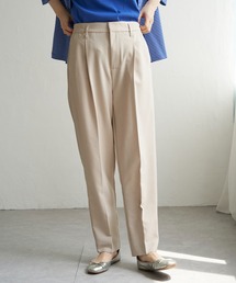 リネンライククロップドテーパードパンツ