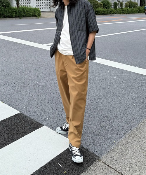 RATTLE TRAP(ラトルトラップ)の「オーバーサイズドビーストライプレギュラーカラー半袖シャツ(シャツ/ブラウス・メンズ・ブラック/ライトグレー・L/M)」の15枚目の写真