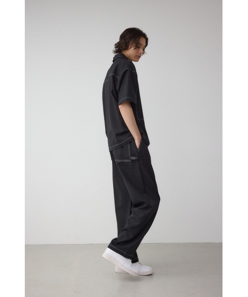 AZUL by moussy（アズールバイマウジー）の「アウトステッチブッチャーワイドパンツ（スラックス・メンズ・ブラック/グレー/ライトブラウン・LARGE/MEDIUM）」の5枚目の写真