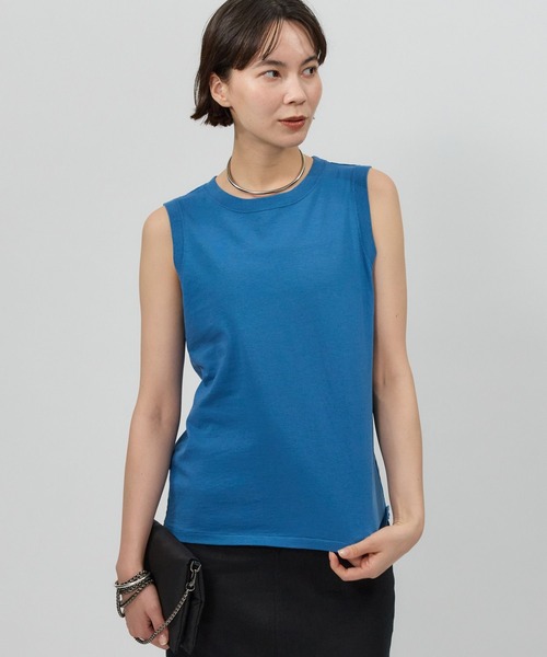 BABYLONE（バビロン）の「コットンリネンテンジクノースリ（タンクトップ・レディース・ライトブルー/ホワイト/ブラック/ライトブラウン・フリー）」の19枚目の写真