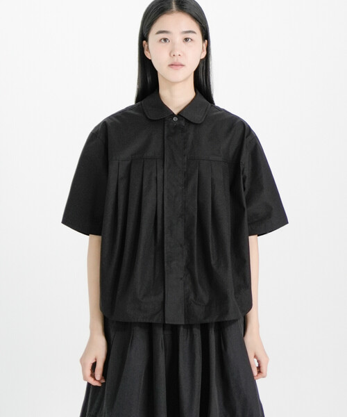 ブラウス シャツ eunoia | ポリエステル プリーツシャツ WOMEN レディース Bshop ブラウス シャツ eunoia | ポリエステル プリーツシャツ