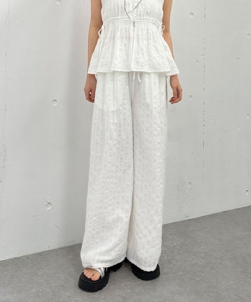 archives(アルシーヴ)の「【SET UP対応】ストライプイージーワイドパンツ(その他パンツ・レディース・ブラック/ブルー/オフホワイト・MEDIUM)」の4枚目の写真