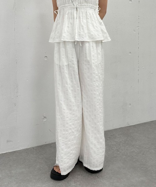 archives(アルシーヴ)の「【SET UP対応】ストライプイージーワイドパンツ(その他パンツ・レディース・ブラック/ブルー/オフホワイト・MEDIUM)」の5枚目の写真