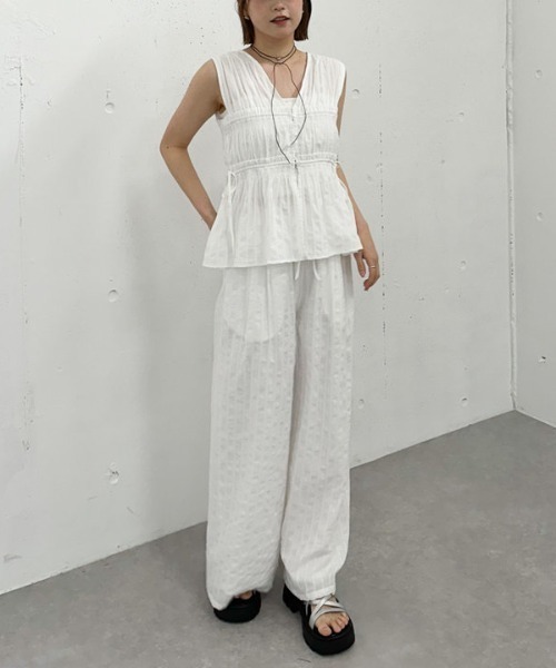 archives(アルシーヴ)の「【SET UP対応】ストライプイージーワイドパンツ(その他パンツ・レディース・ブラック/ブルー/オフホワイト・MEDIUM)」の8枚目の写真