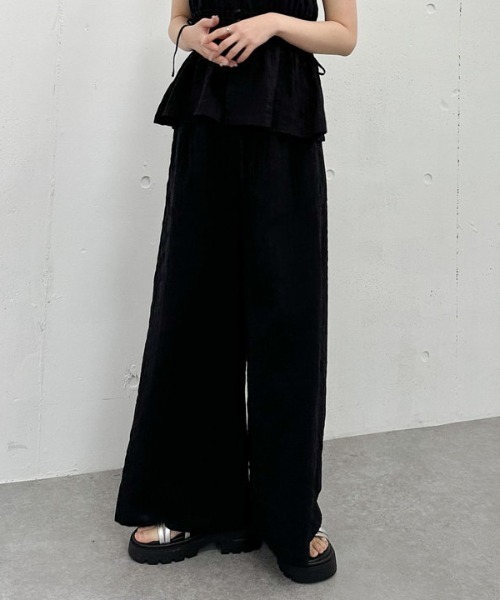 archives(アルシーヴ)の「【SET UP対応】ストライプイージーワイドパンツ(その他パンツ・レディース・ブラック/ブルー/オフホワイト・MEDIUM)」の13枚目の写真