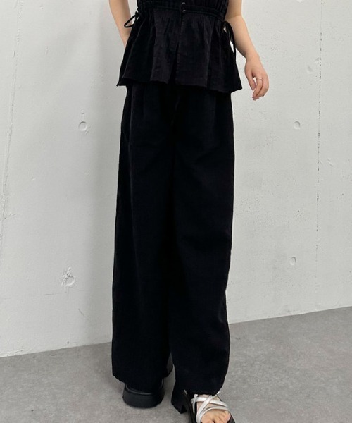 archives(アルシーヴ)の「【SET UP対応】ストライプイージーワイドパンツ(その他パンツ・レディース・ブラック/ブルー/オフホワイト・MEDIUM)」の14枚目の写真