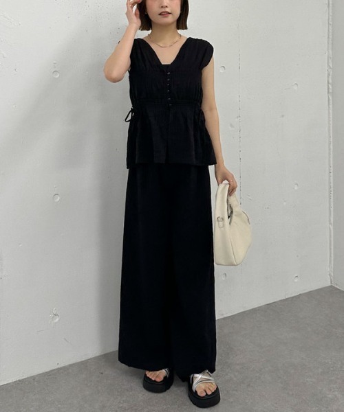 archives(アルシーヴ)の「【SET UP対応】ストライプイージーワイドパンツ(その他パンツ・レディース・ブラック/ブルー/オフホワイト・MEDIUM)」の17枚目の写真