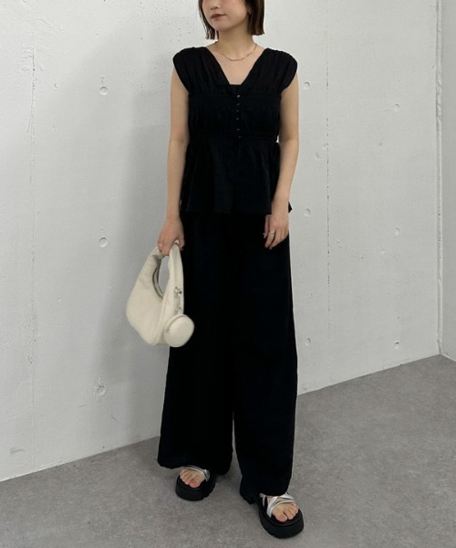 archives(アルシーヴ)の「【SET UP対応】ストライプイージーワイドパンツ(その他パンツ・レディース・ブラック/ブルー/オフホワイト・MEDIUM)」の18枚目の写真