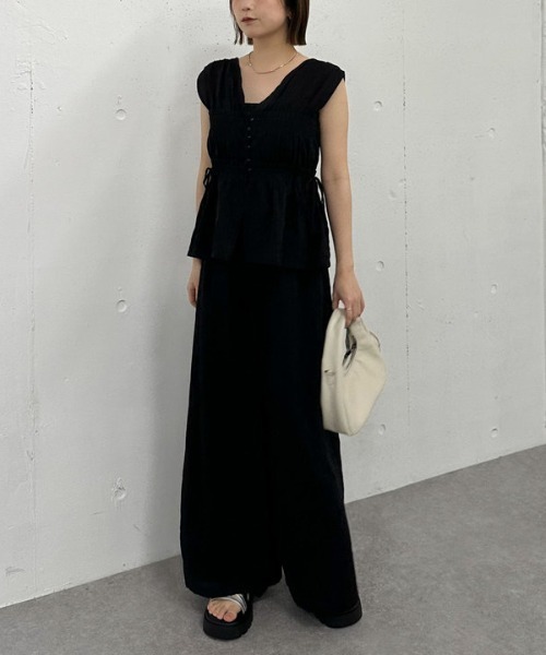 archives(アルシーヴ)の「【SET UP対応】ストライプイージーワイドパンツ(その他パンツ・レディース・ブラック/ブルー/オフホワイト・MEDIUM)」の19枚目の写真