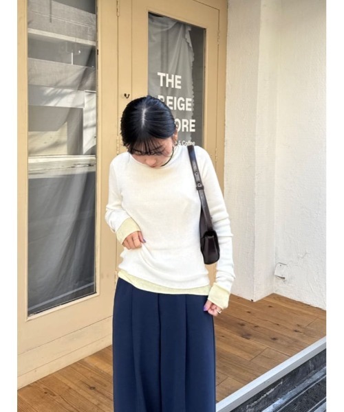 titivate(ティティベイト)の「チクチクしないウールブレンドボートネックリブニット(ニット/セーター・レディース・ライトグレー/ホワイト系その他/イエロー/オフホワイト/ブラック・S/M/L/XL)」の15枚目の写真