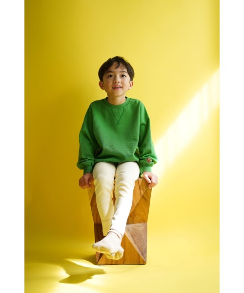 Catchup（ケチャップ）の「【Catchup】ピグメントスウェットトップス（Tシャツ/カットソー・キッズ・チャコールグレー/アイボリー/グリーン・90㎝/100㎝/120㎝/130㎝/140㎝/150cm/110㎝）」の9枚目の写真