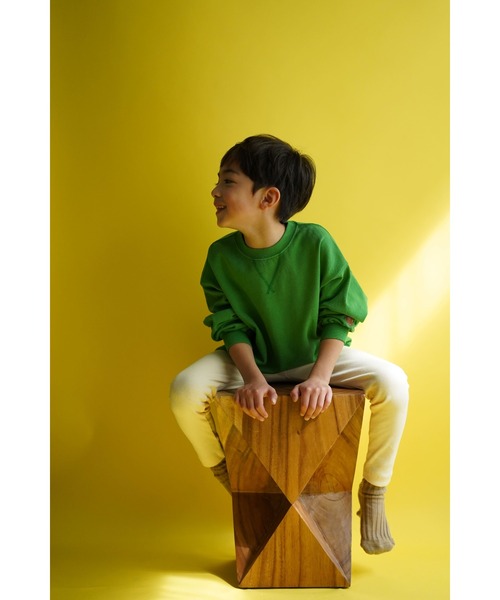 Catchup（ケチャップ）の「【Catchup】ピグメントスウェットトップス（Tシャツ/カットソー・キッズ・チャコールグレー/アイボリー/グリーン・90㎝/100㎝/120㎝/130㎝/140㎝/150cm/110㎝）」の18枚目の写真