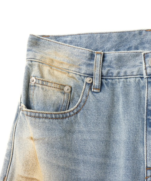 atmos pink（アトモスピンク）の「atmos pink Vintage Finished Denim / アトモス ピンク ヴィンテージ フィニッシュ デニム（デニムパンツ・レディース・ブルー/ブラック・M/S）」の7枚目の写真