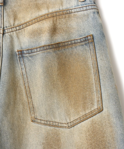 atmos pink（アトモスピンク）の「atmos pink Vintage Finished Denim / アトモス ピンク ヴィンテージ フィニッシュ デニム（デニムパンツ・レディース・ブルー/ブラック・M/S）」の9枚目の写真