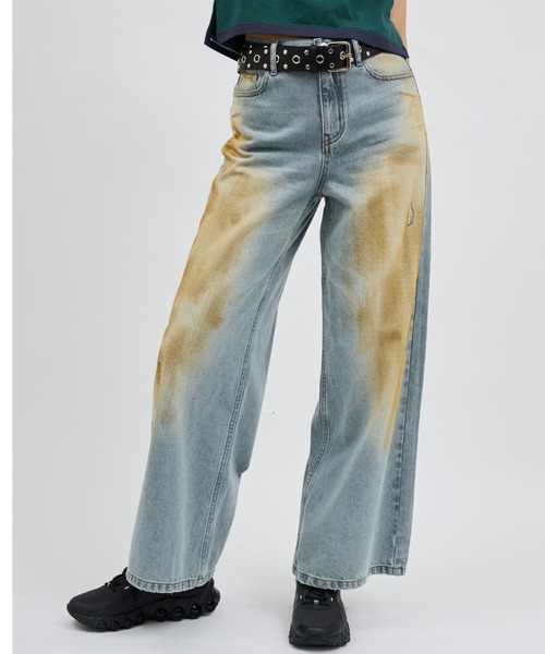 atmos pink（アトモスピンク）の「atmos pink Vintage Finished Denim / アトモス ピンク ヴィンテージ フィニッシュ デニム（デニムパンツ・レディース・ブルー/ブラック・M/S）」の12枚目の写真