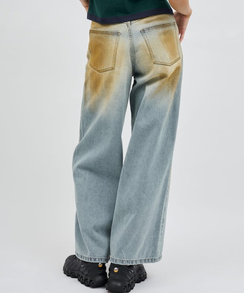 atmos pink（アトモスピンク）の「atmos pink Vintage Finished Denim / アトモス ピンク ヴィンテージ フィニッシュ デニム（デニムパンツ・レディース・ブルー/ブラック・M/S）」の14枚目の写真