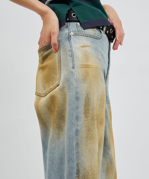 atmos pink（アトモスピンク）の「atmos pink Vintage Finished Denim / アトモス ピンク ヴィンテージ フィニッシュ デニム（デニムパンツ・レディース・ブルー/ブラック・M/S）」の13枚目の写真