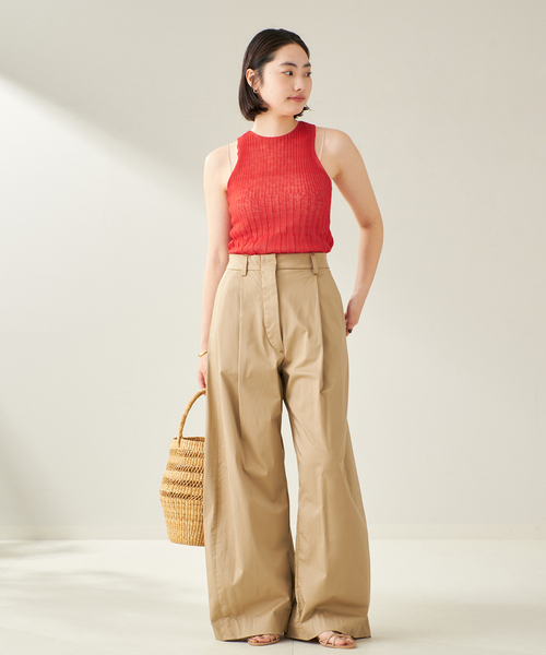 plage(プラージュ)の「ENRICA / エンリカ SHEER RIB ノースリーブ(ニット/セーター・レディース・オレンジ/ブラック/レッド・FREE)」の6枚目の写真