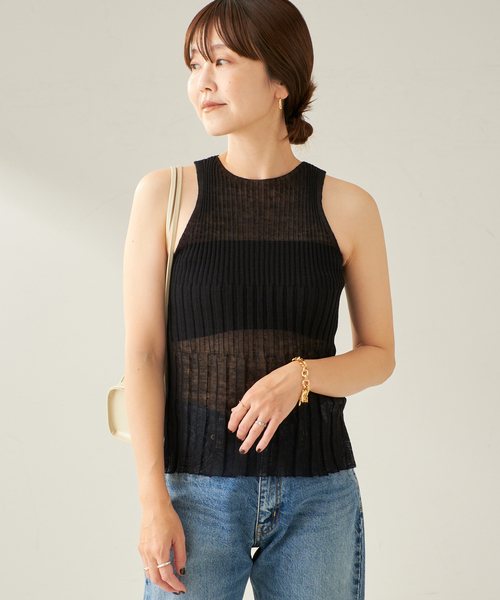 plage(プラージュ)の「ENRICA / エンリカ SHEER RIB ノースリーブ(ニット/セーター・レディース・オレンジ/ブラック/レッド・FREE)」の11枚目の写真