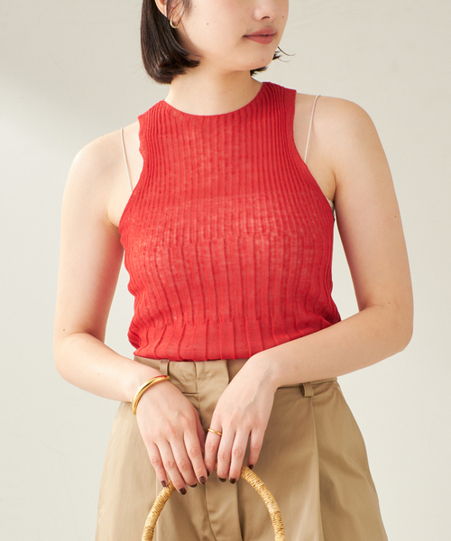 ニット セーター ENRICA / エンリカ SHEER RIB ノースリーブ レディース ENRICA / エンリカ SHEER RIB ノースリーブ（ニット/セーター