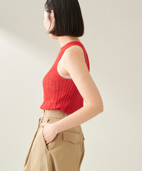 plage(プラージュ)の「ENRICA / エンリカ SHEER RIB ノースリーブ(ニット/セーター・レディース・オレンジ/ブラック/レッド・FREE)」の21枚目の写真