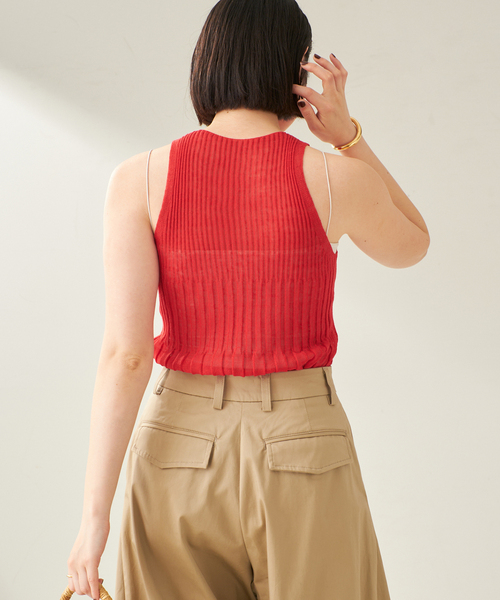 plage(プラージュ)の「ENRICA / エンリカ SHEER RIB ノースリーブ(ニット/セーター・レディース・オレンジ/ブラック/レッド・FREE)」の22枚目の写真