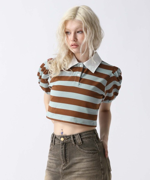 FOREVER 21（フォーエバー トゥエンティーワン）の「【2025SS】アソートパフポロシャツ（ポロシャツ・レディース・ネイビー/ブラック/ブルー・FREE）」の7枚目の写真