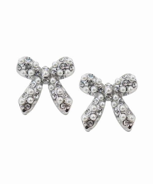 at.（アット）の「【at.】パールビジューリボンピアス（ピアス（両耳用）・レディース・シルバー/ゴールド・ONE）」の10枚目の写真