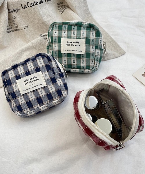 Mignonjour/さくらんぼチェック柄ミニポーチ M2772（ポーチ）｜VIBGYOR