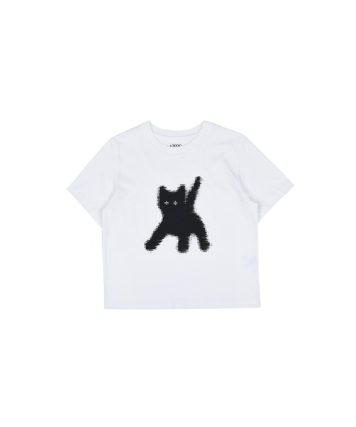 aeae（エーイーエーイー）の「FLASHED CATS EYE CROP T-SHIRTS（Tシャツ/カットソー・レディース・ホワイト/ブラック・FREE）」の2枚目の写真