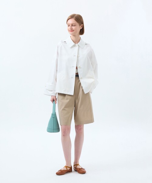 MACKINTOSH PHILOSOPHY(マッキントッシュ フィロソフィー)の「【WELBURY SHORT HOOD(ウェルベリーショートフード)】 レインタフタ(トレンチコート・レディース・ダークネイビー/オフホワイト・38)」の14枚目の写真