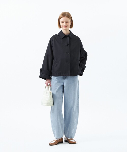 MACKINTOSH PHILOSOPHY(マッキントッシュ フィロソフィー)の「【WELBURY SHORT HOOD(ウェルベリーショートフード)】 レインタフタ(トレンチコート・レディース・ダークネイビー/オフホワイト・38)」の8枚目の写真