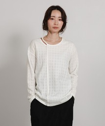 【Et】Asymmetrical Neck Shirring Tops