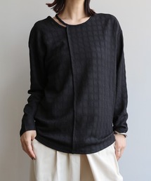 select MOCA Et | 【Et】Asymmetrical Neck Shirring Tops(Tシャツ/カットソー)