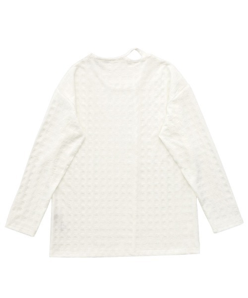 select MOCA Et（セレクトモカエト）の「【Et】Asymmetrical Neck Shirring Tops（Tシャツ/カットソー・レディース・ブラック/ホワイト/ベージュ・FREE）」の5枚目の写真