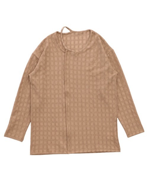 select MOCA Et（セレクトモカエト）の「【Et】Asymmetrical Neck Shirring Tops（Tシャツ/カットソー・レディース・ブラック/ホワイト/ベージュ・FREE）」の12枚目の写真