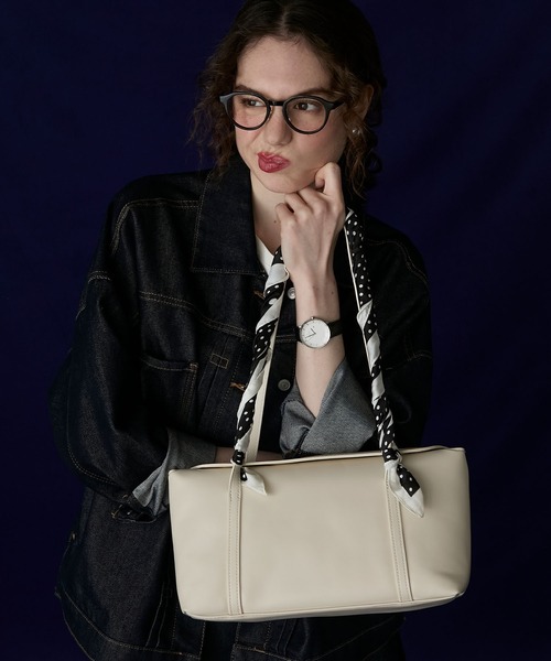 BONLECILL Marche(ボンルシールマルシェ)の「【BONLECILL Marche】ロングハンドルフラップボストンバッグ(ボストンバッグ・レディース・イエロー/ブラック/ホワイト/ブラウン・FREE)」の2枚目の写真