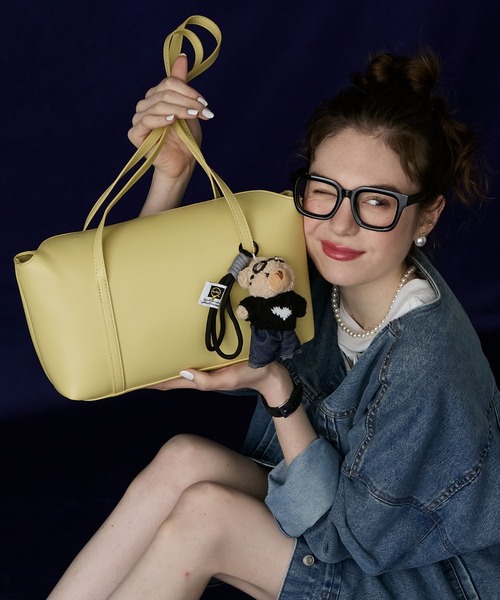 BONLECILL Marche(ボンルシールマルシェ)の「【BONLECILL Marche】ロングハンドルフラップボストンバッグ(ボストンバッグ・レディース・イエロー/ブラック/ホワイト/ブラウン・FREE)」の4枚目の写真