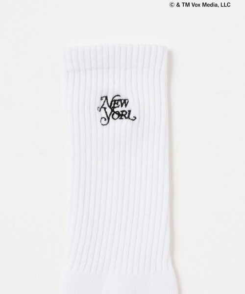 B:MING by BEAMS（ビーミングバイビームス）の「【別注】New York Magazine / 刺繍 ソックス（ソックス/靴下・メンズ・ホワイト/ブラック・ONE SIZE）」の3枚目の写真