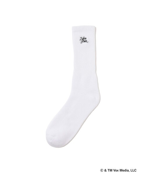B:MING by BEAMS（ビーミングバイビームス）の「【別注】New York Magazine / 刺繍 ソックス（ソックス/靴下・メンズ・ホワイト/ブラック・ONE SIZE）」の4枚目の写真