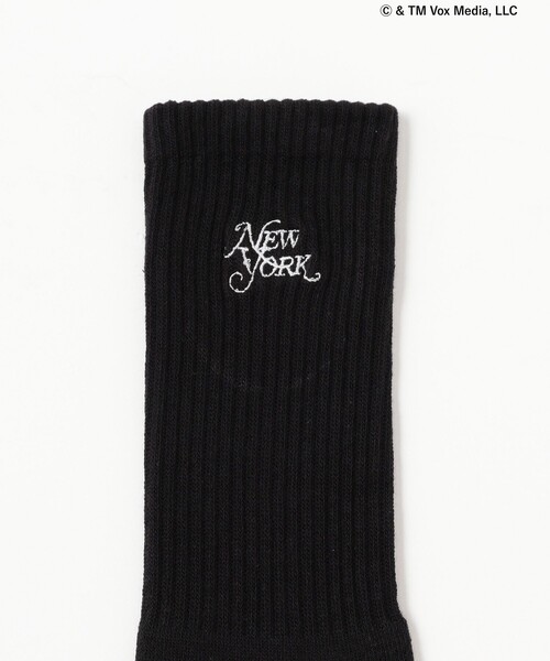 B:MING by BEAMS（ビーミングバイビームス）の「【別注】New York Magazine / 刺繍 ソックス（ソックス/靴下・メンズ・ホワイト/ブラック・ONE SIZE）」の5枚目の写真