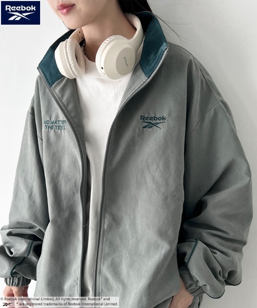 Reebok(リーボック)/パイピングJKT/ライン入り ナイロンジャケット Reebok(リーボック)/パイピングJKT/ライン入り ナイロンジャケット