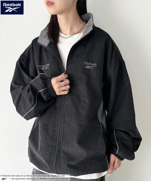 Reebok(リーボック)/パイピングJKT/ライン入り ナイロンジャケット