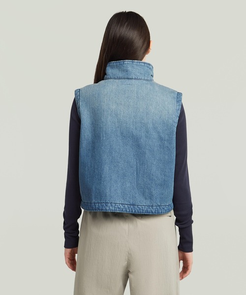 G-STAR(ジースター)の「2-POCKET PADDED ZIP VEST/2ポケット中綿ジップアップベスト(ダウンベスト・レディース・インディゴブルー・SMALL/X-SMALL/MEDIUM)」の2枚目の写真