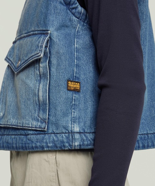G-STAR(ジースター)の「2-POCKET PADDED ZIP VEST/2ポケット中綿ジップアップベスト(ダウンベスト・レディース・インディゴブルー・SMALL/X-SMALL/MEDIUM)」の5枚目の写真