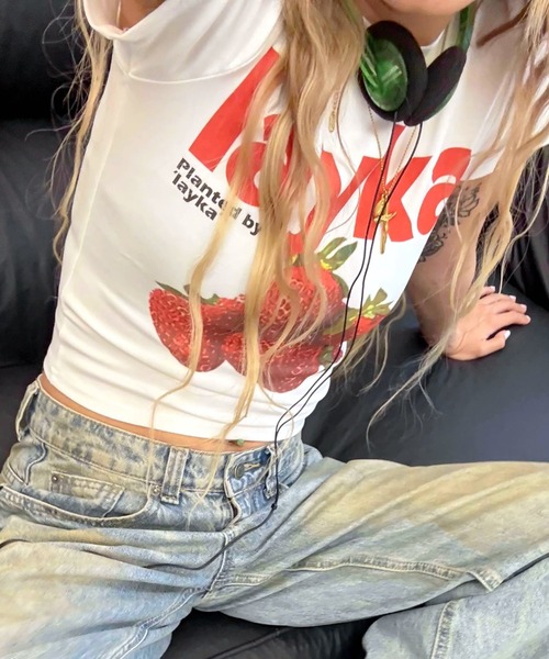 SHEENA(シーナ)の「【新色追加】フルーツプリントコンパクトTシャツ(Tシャツ/カットソー・レディース・ホワイト/チャコールグレー/イエロー系・M)」の17枚目の写真