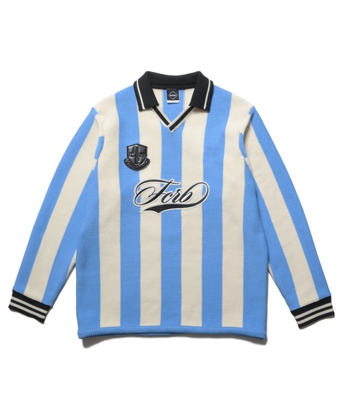 F.C.Real Bristol（エフシーレアルブリストル）の「STRIPE KNIT SHIRT（ニット/セーター・メンズ・ブラック/ライトブルー/バーガンディー・SMALL/MEDIUM/LARGE/X-LARGE/XX-LARGE）」の3枚目の写真