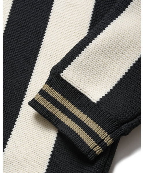 F.C.Real Bristol（エフシーレアルブリストル）の「STRIPE KNIT SHIRT（ニット/セーター・メンズ・ブラック/ライトブルー/バーガンディー・SMALL/MEDIUM/LARGE/X-LARGE/XX-LARGE）」の6枚目の写真